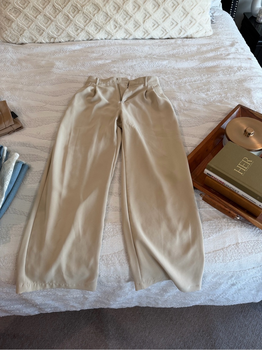 GAP Neutral Beige Pull-On Wide Leg Pants